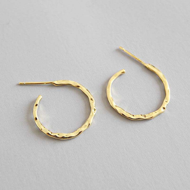 Asymmetrische Geometrie Creolen aus 925 Sterlingsilber - SterlingSilberSchmuck