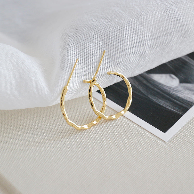 Asymmetrische Geometrie Creolen aus 925 Sterlingsilber - SterlingSilberSchmuck