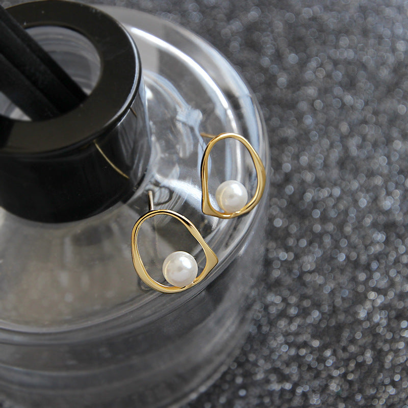 Runde Shell Pearl Ohrstecker aus 925 Sterlingsilber – Elegant - SterlingSilberSchmuck