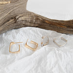 Lade das Bild in den Galerie-Viewer, Classic Rectangle 925 Sterling Silver Hoop Earrings
