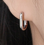 Lade das Bild in den Galerie-Viewer, Simple Geometric Ellipse 925 Sterling Silver Leverback Earrings
