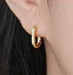 Lade das Bild in den Galerie-Viewer, Simple Geometric Ellipse 925 Sterling Silver Leverback Earrings
