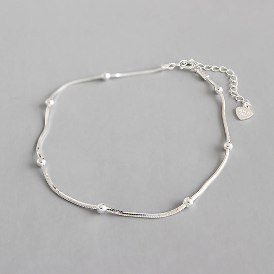 Simple Beads 925 Sterling Silver Bracelet - SterlingSilberSchmuck