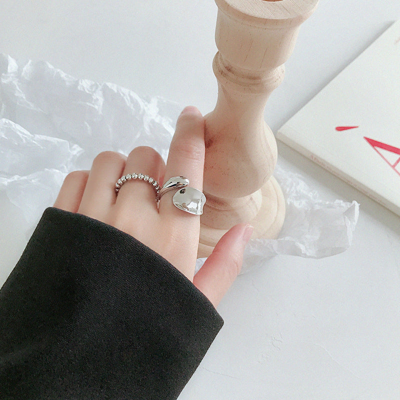 Wassertropfen Ring 925 Sterling Silber verstellbar minimalistisch