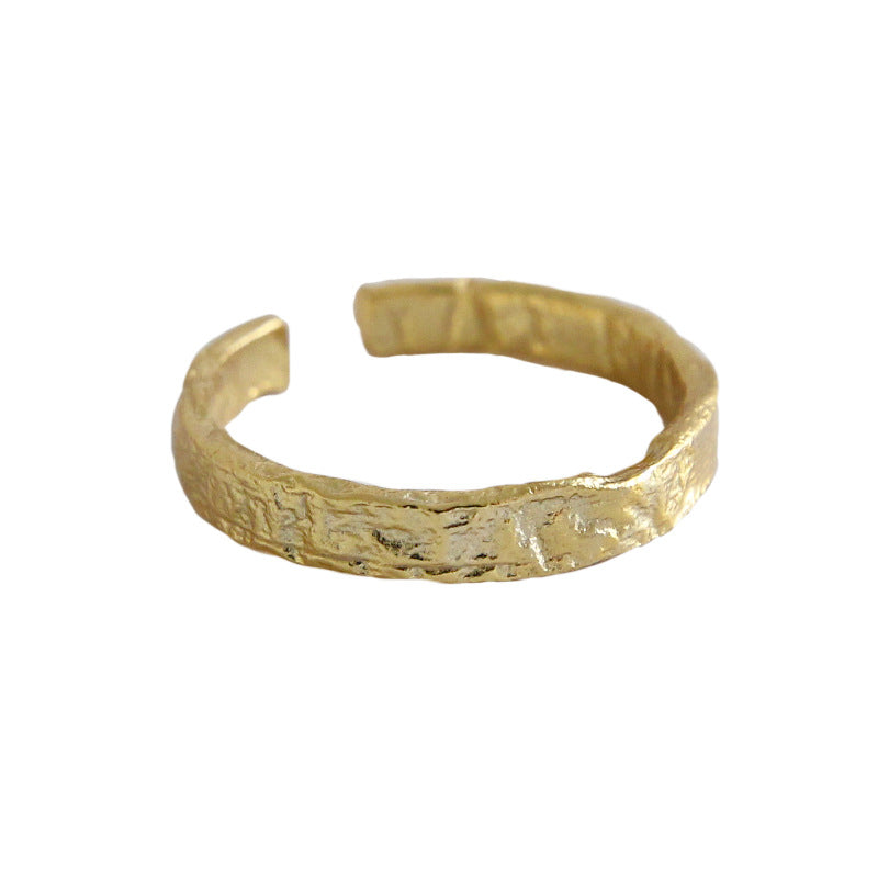 Konkav Konvex Ring 925 Sterling Silber verstellbar modern