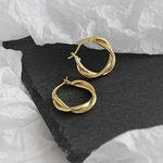 Lade das Bild in den Galerie-Viewer, Party Simple Twisted Circle 925 Sterling Silver Hoop Earrings
