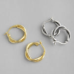 Lade das Bild in den Galerie-Viewer, Party Simple Twisted Circle 925 Sterling Silver Hoop Earrings
