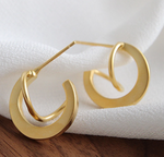 Lade das Bild in den Galerie-Viewer, Geometry Matte Irregular Semicircle 925 Sterling Silver Stud Earrings
