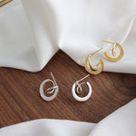 Lade das Bild in den Galerie-Viewer, Geometry Matte Irregular Semicircle 925 Sterling Silver Stud Earrings
