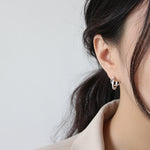 Lade das Bild in den Galerie-Viewer, Geometry Matte Irregular Semicircle 925 Sterling Silver Stud Earrings
