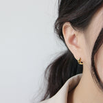 Lade das Bild in den Galerie-Viewer, Geometry Crescent Moon 925 Sterling Silver Studs Earrings
