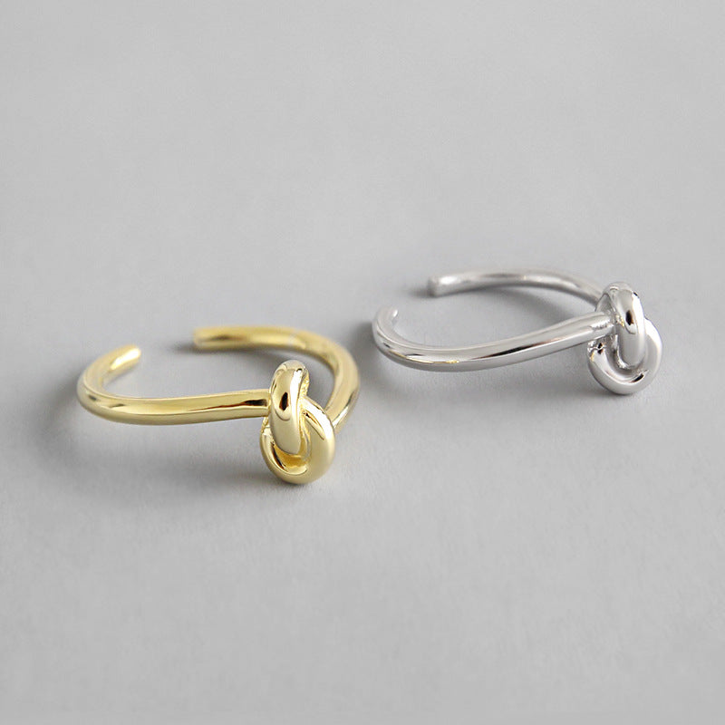 Knotenring aus 925 Sterlingsilber – Verstellbarer & Minimalistisch - SterlingSilberSchmuck
