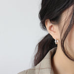 Lade das Bild in den Galerie-Viewer, Office Lady Semicircle 925 Sterling Silver Hoop Earrings
