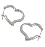Lade das Bild in den Galerie-Viewer, Office Lady Hollow Heart 925 Sterling Silver Hoop Earrings
