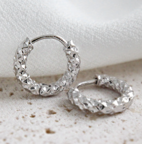 Modern  Circle 925 Sterling Silver Hoop Earrings - SterlingSilberSchmuck