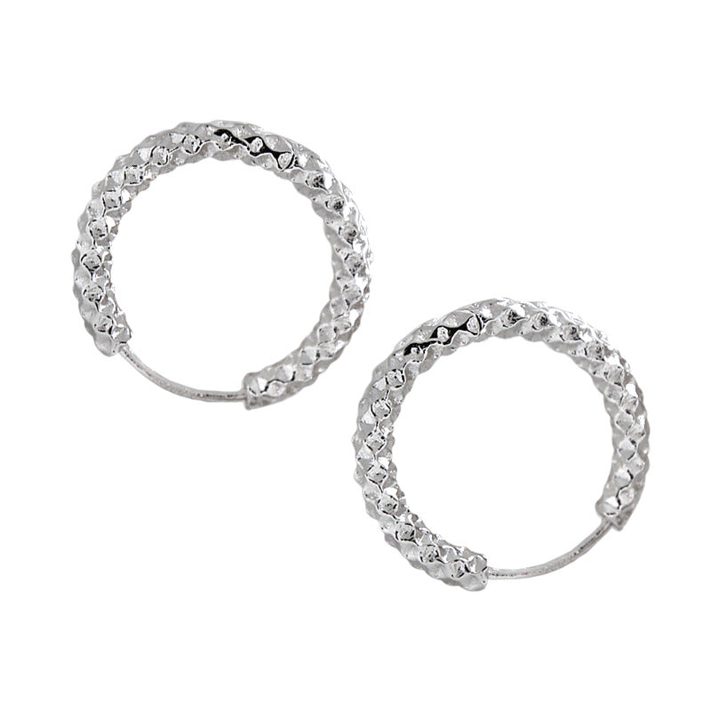 Modern  Circle 925 Sterling Silver Hoop Earrings - SterlingSilberSchmuck