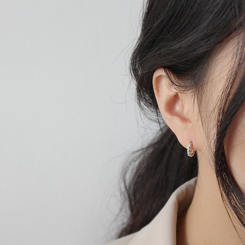 Modern  Circle 925 Sterling Silver Hoop Earrings - SterlingSilberSchmuck