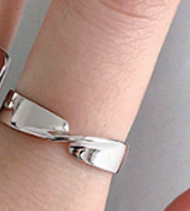 Fashion Twisted Cross 925 Sterling Silver Adjustable Ring - SterlingSilberSchmuck