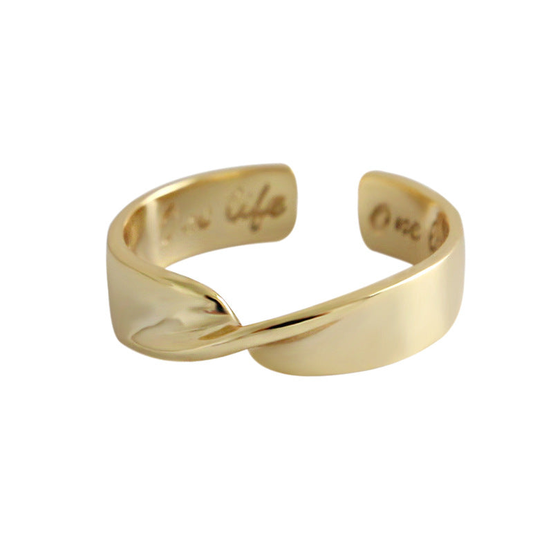 Fashion Twisted Cross 925 Sterling Silver Adjustable Ring - SterlingSilberSchmuck
