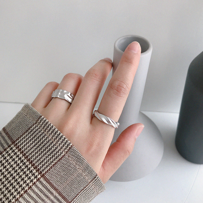 Twist Ring 925 Sterling Silber verstellbar modern elegant Trend