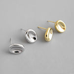 Lade das Bild in den Galerie-Viewer, Simple Geometry Ellipse 925 Sterling Silver Studs Earrings
