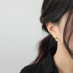 Lade das Bild in den Galerie-Viewer, Simple Geometry Ellipse 925 Sterling Silver Studs Earrings
