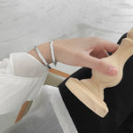 Lade das Bild in den Galerie-Viewer, Simple Concave Convex Round 925 Sterling Silver Open Bangle
