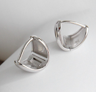 Simple Geometric Triangle 925 Sterling Silver Leverback Earrings - SterlingSilberSchmuck