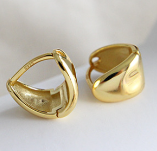Simple Geometric Triangle 925 Sterling Silver Leverback Earrings - SterlingSilberSchmuck