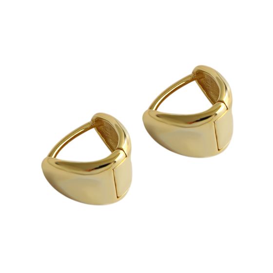 Simple Geometric Triangle 925 Sterling Silver Leverback Earrings - SterlingSilberSchmuck