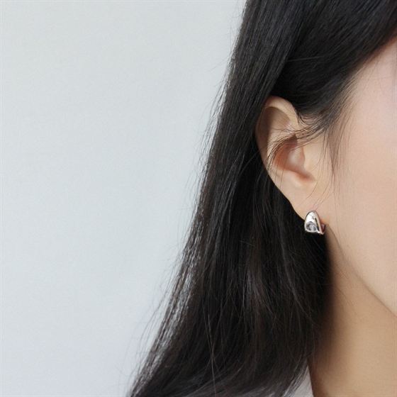 Simple Geometric Triangle 925 Sterling Silver Leverback Earrings - SterlingSilberSchmuck