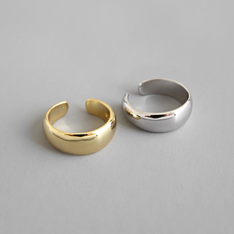 Simple Geometry 925 Sterling Silver Non-Piereced Earrings (Single One) - SterlingSilberSchmuck