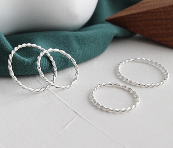 Minimalism Twisted 925 Sterling Silver Ring - SterlingSilberSchmuck