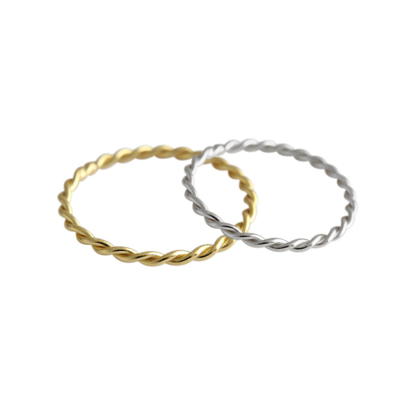 Minimalism Twisted 925 Sterling Silver Ring - SterlingSilberSchmuck