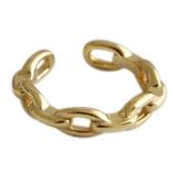 Simple Hollow Chain Twisted 925 Sterling Silver Non-Pierced Earrings(Single) - SterlingSilberSchmuck