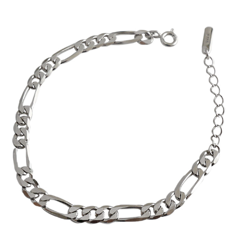 Classic Hollow Chain 925 Sterling Silver Bracelet - SterlingSilberSchmuck