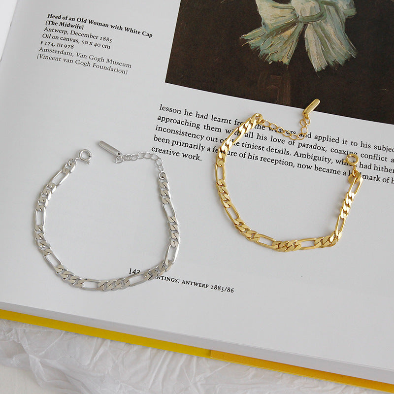 Classic Hollow Chain 925 Sterling Silver Bracelet - SterlingSilberSchmuck