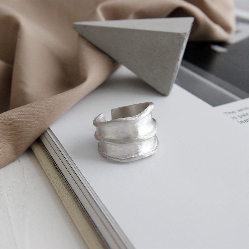 Breiter Ring 925 Sterling Silber verstellbar minimalistisch modern