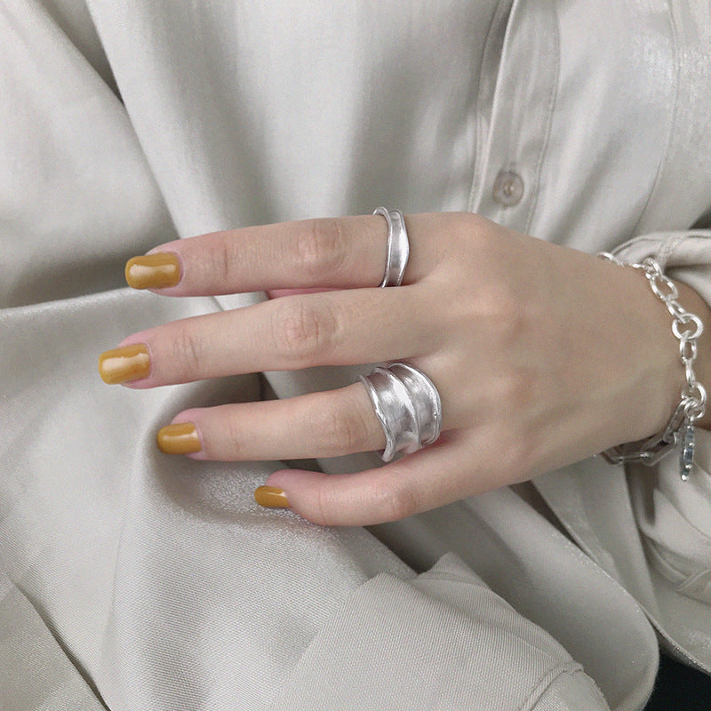 Breiter Ring 925 Sterling Silber verstellbar minimalistisch modern