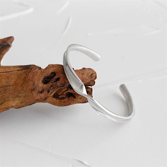 Twist Offener Ring 925 Sterling Silber Winkel minimalistisch