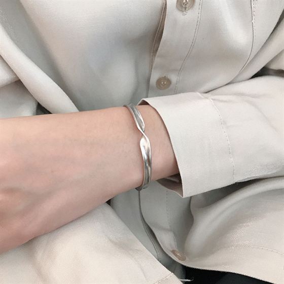 Twist Offener Ring 925 Sterling Silber Winkel minimalistisch