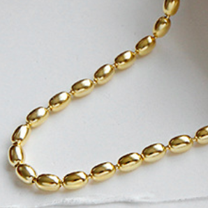 New Oval Beads 925 Sterling Silver Choker Necklace - SterlingSilberSchmuck