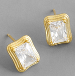 Lade das Bild in den Galerie-Viewer, Office Geometry CZ Rectangle 925 Sterling Silver Stud Earrings
