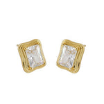 Lade das Bild in den Galerie-Viewer, Office Geometry CZ Rectangle 925 Sterling Silver Stud Earrings
