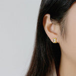 Lade das Bild in den Galerie-Viewer, Office Geometry CZ Rectangle 925 Sterling Silver Stud Earrings
