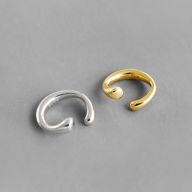 Minimalism Irregular 925 Sterling Silver Non-Pierced Earrings - SterlingSilberSchmuck