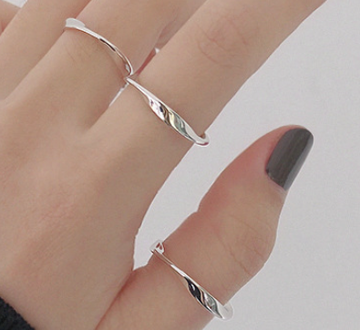 Geometrischer Twist Ring 925 Sterling Silber minimalistisch modern
