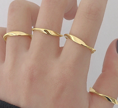 Geometrischer Twist Ring 925 Sterling Silber minimalistisch modern