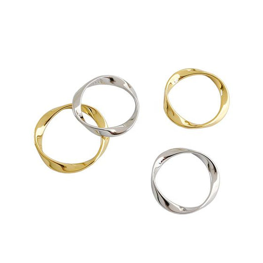 Minimalism Geometric Twisted 925 Sterling Silver Ring - SterlingSilberSchmuck