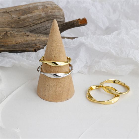 Geometrischer Twist Ring 925 Sterling Silber minimalistisch modern